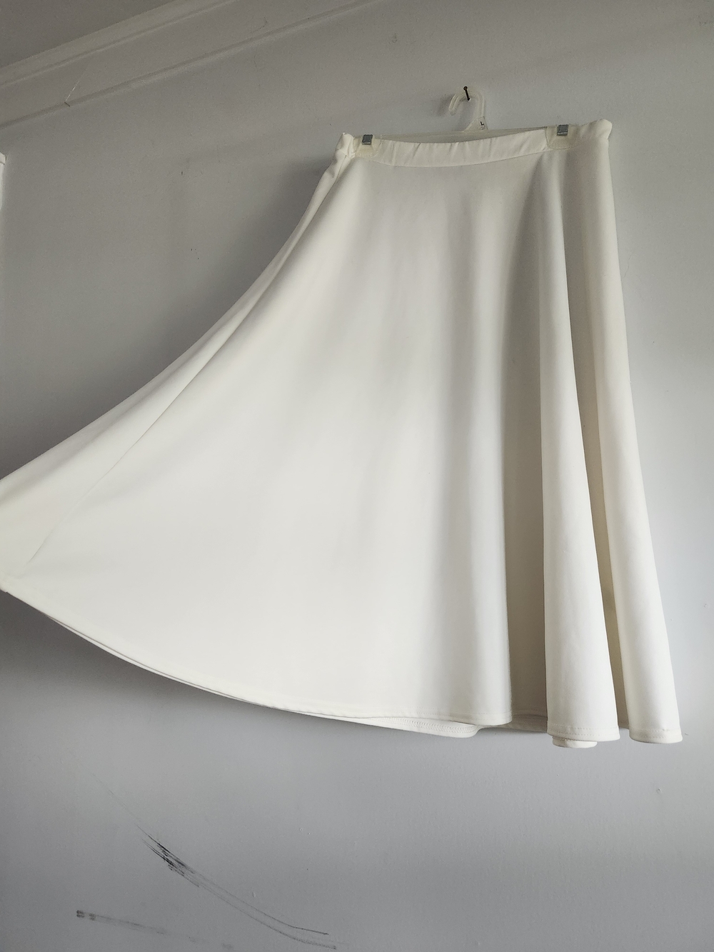Vintage Cream Satin Midi Skirt | Size 16 | Elegant Slip Skirt | Cream